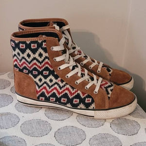 Tory Burch Noah Tan High Top Sneakers Size 9 Women's